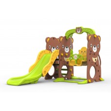 Toytexx 3 in 1 Cute Bear Style Safety Climber,Slide and Toddler Swing Set Indoor Outdoor Backyard